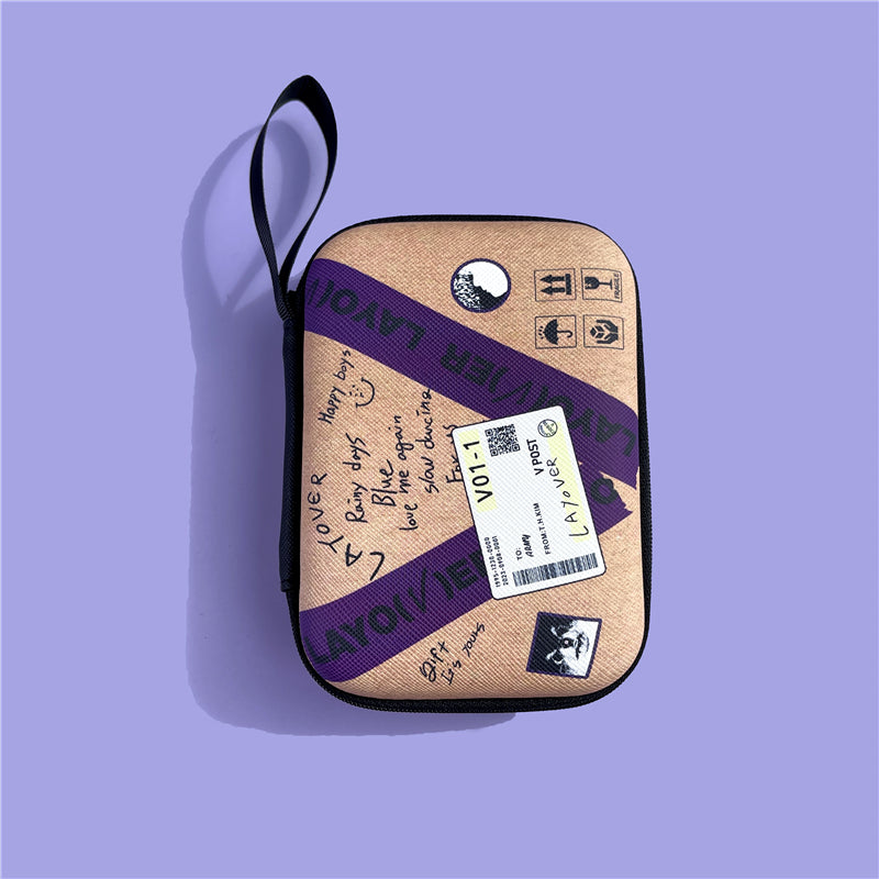 BTS Mini Portable Case - PU Leather Hard Shell Organizer for Airpods & Coins