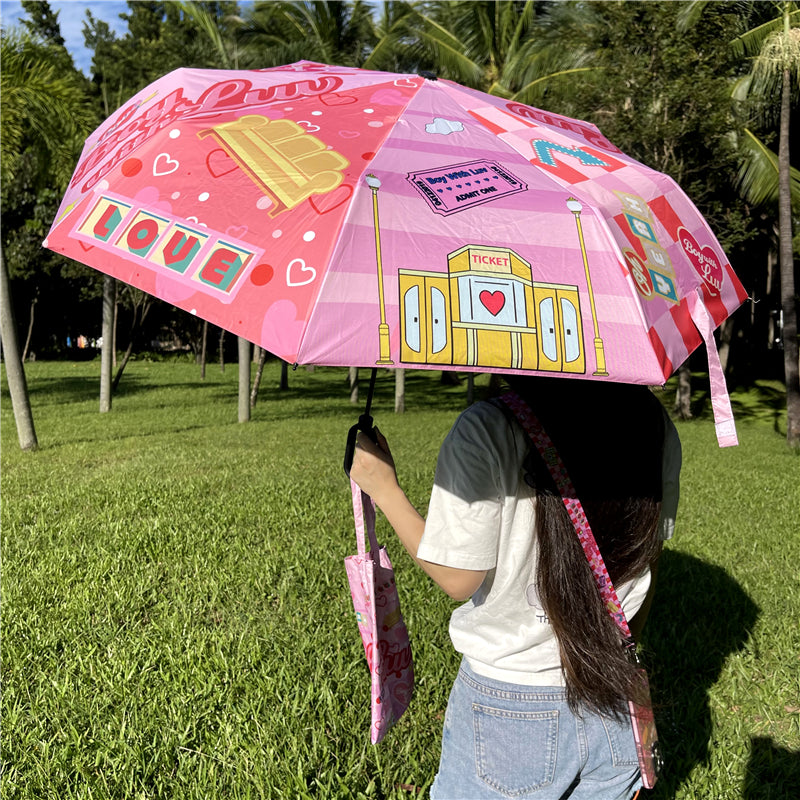 BTS Compact Folding Umbrella - Anti-UV Sun & Rain Protection Umbrella