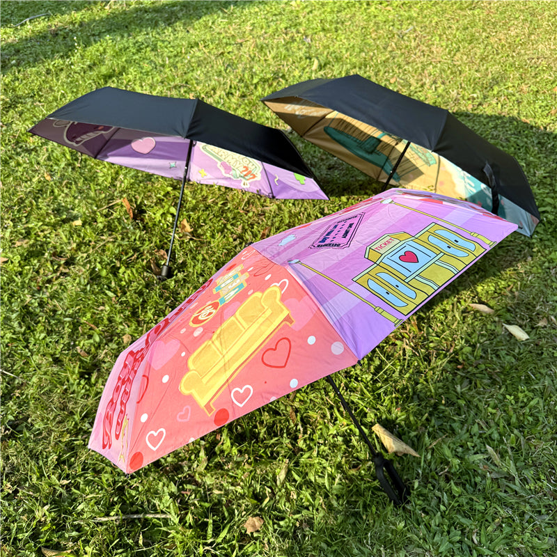 BTS Compact Folding Umbrella - Anti-UV Sun & Rain Protection Umbrella