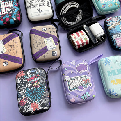BTS Mini Portable Case - PU Leather Hard Shell Organizer for Airpods & Coins