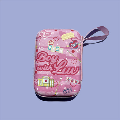 BTS Mini Portable Case - PU Leather Hard Shell Organizer for Airpods & Coins