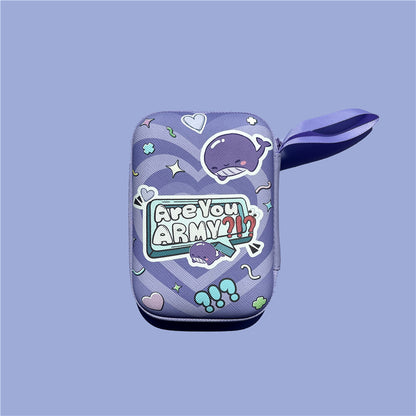 BTS Mini Portable Case - PU Leather Hard Shell Organizer for Airpods & Coins