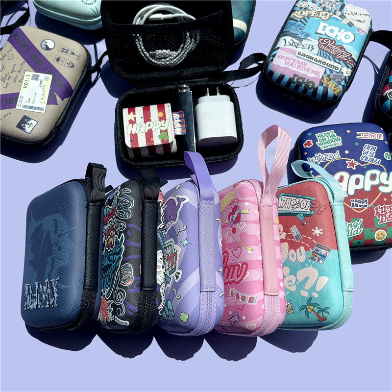 BTS Mini Portable Case - PU Leather Hard Shell Organizer for Airpods & Coins