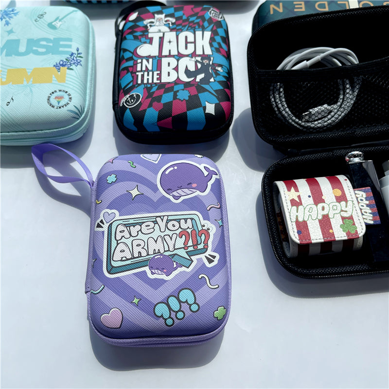 BTS Mini Portable Case - PU Leather Hard Shell Organizer for Airpods & Coins
