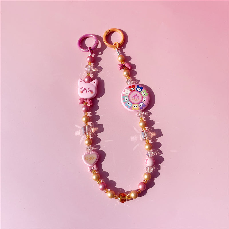 BTS Taylor Skz Cortis Ateez Twice Inspired Handmade Kpop Phone Charm Necklace & Decorative Bag Chain