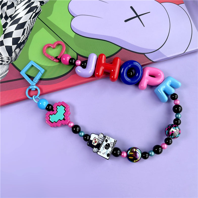 BTS Taylor Skz Cortis Ateez Twice Inspired Handmade Kpop Phone Charm Necklace & Decorative Bag Chain