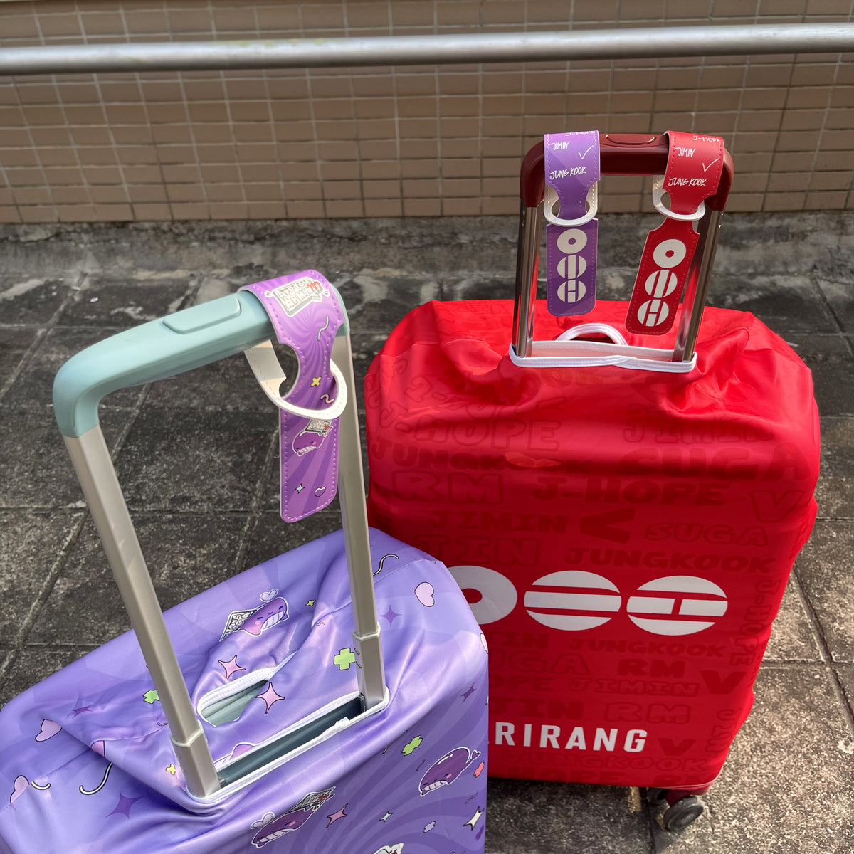BTS Elastic Luggage Cover & Luggage Tag Travel Set