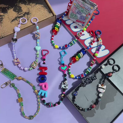 BTS Taylor Skz Cortis Ateez Twice Inspired Handmade Kpop Phone Charm Necklace & Decorative Bag Chain